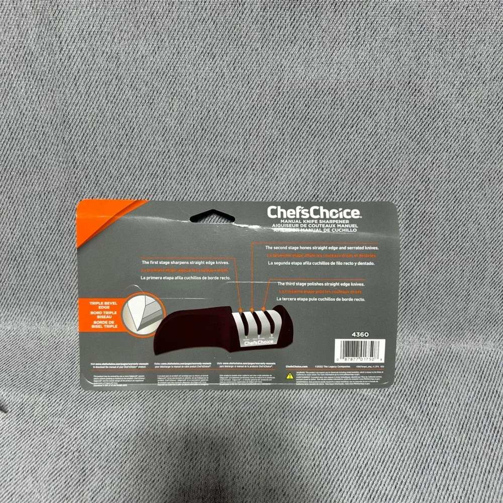 Chef'sChoice Manual Knife Sharpener Black 3-Stage Diamond Hone 4360